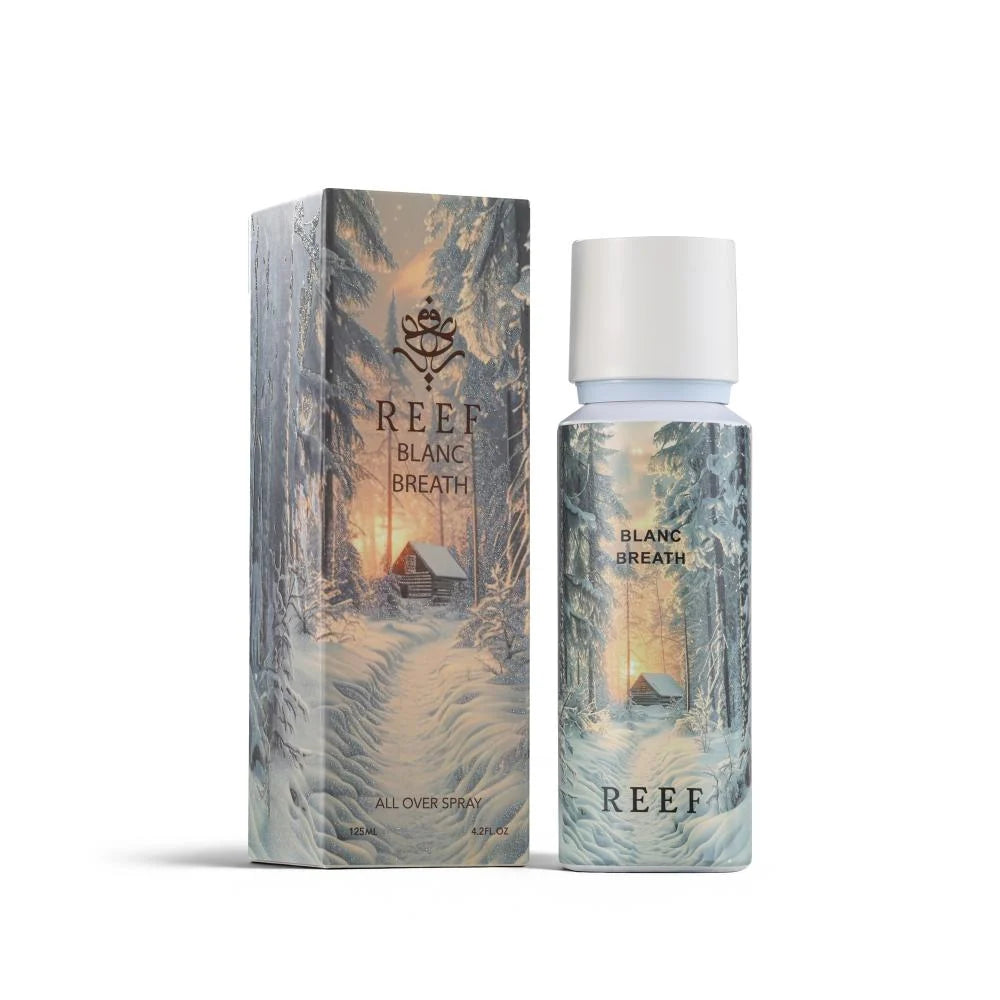 REEF Blanc Breath all over spray with snowy forest design